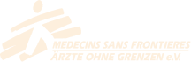 Logo von Ärzte ohne Grenzen mit stilisierter Figur und Schriftzug.